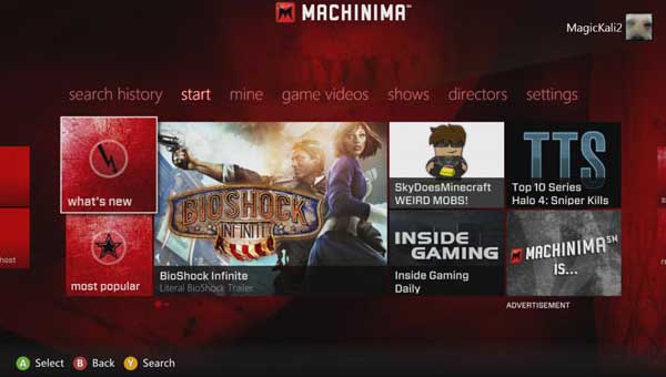 Machinima Xbox 360 app is nu beschikbaar