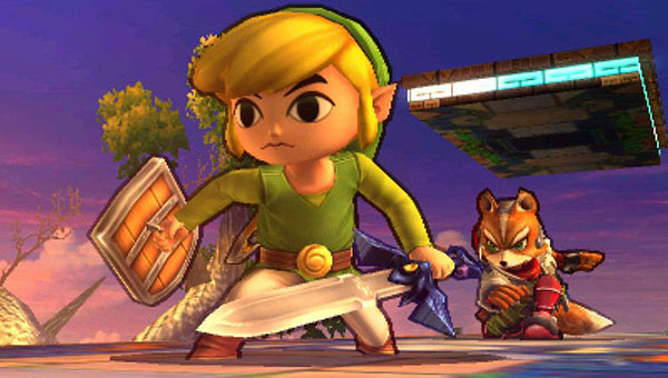 Nieuw Super Smash Bros.-screenshot van Link en Fox McCloud