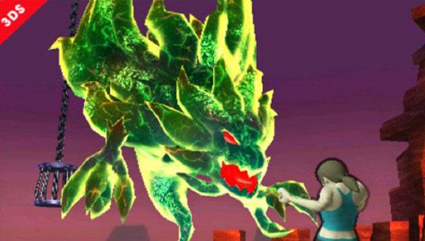 Super Smash Bros.-screenshot toont de StreetPass Quest's Dark Lord